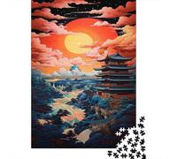 Eastern Temple Sunset 1000 Pieces Eco-friendly Paper Premium Jigsaw Puzzle Kids Beginners Fun Educational Game Gifts 70x50cm/1000pcs