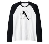 Eastern Towhee Line Art Birdwatcher Raglan Baseball Tee