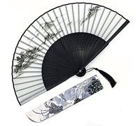 Eastern Wind Hand fan with a gift bag, bamboo folding fan Chinese landscape painting