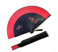 Eastern Wind Japanese Chinese silk hand folding fan,handheld foldable rave fan 8.3in