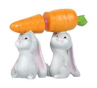 easters decorations for teens Easter Cute Rabbit Detachable Carrot Resin Ornament Set 2 Piece Adorable Desktop Decor For Home Easter Decoration Craft Snowflake Crystal Ornament gifts kids