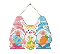easters decorations for teens Easter Wooden Hanging Ornament Gnome Egg Decor Wall/Door Party Decoration Cute Cartoon Spring Hanger Stringed Garland easter gifts for kids