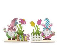 easters Decorations Wooden Easter Table Decorations 2 Pack Decorative Bunnies Rabbit Tabletop Party Centerpiece Signs Wood Holiday Eggs Shelf Topper for Home Kitchen Decor Oversized Easter Bulbs
