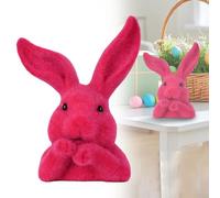 Easters Faux Moss Flocking Rabbits Head Figurine Home Decors,Artificial Moss Flocked Bunny Easter Decorations Living Room Office Tabletop Ornament Garden Decors Easters Gift Faux Rabbits Figurine (RD)