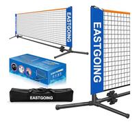 Eastgoing 10 ft Mini Portable Soccer Tennis Net | Mini Pickleball Net System with Carrying Bag for Driveway Backyard. Easy Assemble Beach Tennis Net | Tennis Practice for Indoor and Outdoor