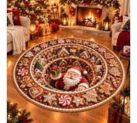 EastHedge 23.6/31.5/39.4/47.2IN 3d Christmas Rugs Optical Illusion Round Mat (E,120cm (47.2IN))