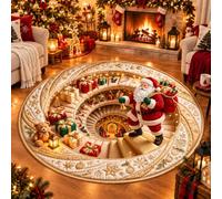 EastHedge 23.6/31.5/39.4/47.2IN 3d Christmas Rugs Optical Illusion Round Mat (F,120cm (47.2IN))