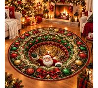 EastHedge 23.6/31.5/39.4/47.2IN 3d Christmas Rugs Optical Illusion Round Mat (I,120cm (47.2IN))