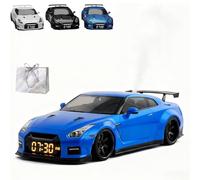 EastHedge Alarm Clock, Realistic Engine & Light Effects, Sports Car Alarm Clock with Realistic Engine Sounds and Dynamic Flame Effects, Ornament with Crystal Clear LED Display Screen (blue)