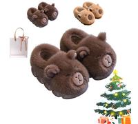 EastHedge Capybara Slippers, Plush Winter Slippers, Warm, Soft, Non-Slip, Cute Animal Slipper (dark coffee,38/39)