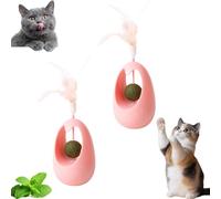 EastHedge Catnip Ball,Catnip Balls for Cats,360° rotation,for Teeth Cleaning,Healthy Lickable Cat Ball Catnip Toys,Relieving Catnip Ballfor Indoor Outdoor Cats,Eat and play (2*E)