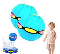 EastHedge Magic Ball,Magic Metaball Bouncing Ball,Pop Up Balls,Dual-Form Magic Metaball & Flying Saucer - Switchable Bouncing Balltoy with 6 Led Lights (Light Blue,2 pc)