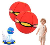 EastHedge Magic Ball,Magic Metaball Bouncing Ball,Pop Up Balls,Dual-Form Magic Metaball & Flying Saucer - Switchable Bouncing Balltoy with 6 Led Lights (Red,2 pc)