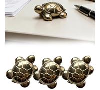 EastHedge Pyrite Tortoise,Hand-Carved Feng Shui Golden Tortoise,Mini Crystal Stone Decor for Office, Desk Home (25mm,3)