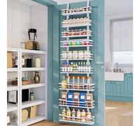 Eastherry Over The Door Pantry Organizer, 9-Tier Adjustable Metal Hanging Pantry Organizer and Storage for Kitchen, White, 6 x 15.7 x 75.6 inches