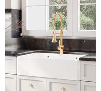 Eastlake Butler Double Bowl Fireclay Ceramic Kitchen Sink with Full Weir & Overflow 220 x 795mm