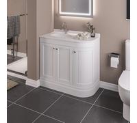 Eastlake Hardwick White Freestanding Corner Bathroom Vanity Unit with Basin - LH 900mm