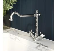 Eastlake Traditional Chrome French Classic Mono Kitchen Mixer Tap with Crosshead Levers