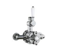 Eastlake Traditional Exposed Thermostatic Mixer Shower Valve Chrome - Twin Outlet, Round Crosshead