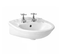 Eastlake Traditional Wall Hung Bathroom Basin 465mm 2 Tap Holes