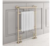 Eastlake Type 10 940 x 600mm Vertical Designer Aluminium Radiator White & Brushed Brass
