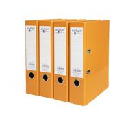 Eastlight A4 Bright Colour Lever Arch File 70mm Spine, Orange, Pack of 4