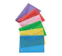Eastlight A4 Plastic Popper Wallet,transparent Assorted Colours Pack Of 24