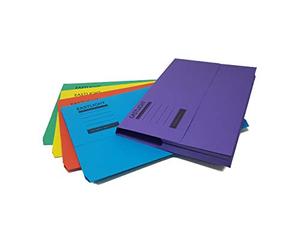 Eastlight Document Wallet Foolscap (Pack 25) Assorted Colours 100% Recycled Paper, 275gsm Manilla **(Colours May Vary)