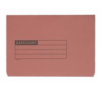 Eastlight Foolscap Full-Flap Manilla Document Wallet, Box 50, Colour Red