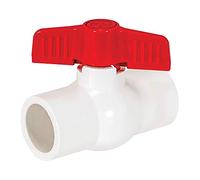 Eastman 20113 Schedule 40 PVC Ball Valve, White, 3/4" Slip