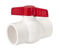 Eastman 20121 Schedule 40 PVC Ball Valve, 2 inch Slip, White