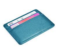 EASTNIGHTS Minimalist Slim Wallet, Leather, Turquoise, Adult Unisex, Credit Card Holder with ID Window