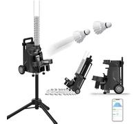 Eastnmythet Badminton Trainer Robot, Cordless Badminton Serving Machine, Automatic Shuttlecock Feeder, Battery Powered Badminton Pitching Machine Thrower, for Gym & School