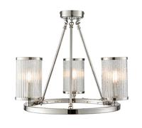 easton 3 lights glass semi flush ceiling light in bright nickel