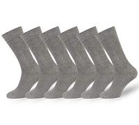 Easton Marlowe Classic Cotton Solid Color Dress/Crew Socks Men Women - 6pk #3-10, Gray Melange, Solid, Flat Knit - 43-46 EU shoe size