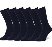 Easton Marlowe Classic Cotton Solid Color Dress/Crew Socks Men Women - 6pk #3-2, Dark Navy, Solid, Flat Knit - 39-42 EU shoe size
