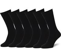 Easton Marlowe Cotton Solid Color Dress/Crew Socks Men Women - 6pk #3-6, Black, Solid, Flat Knit - 43-46 EU shoe size