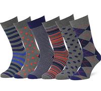 Easton Marlowe Mens - 6 PACK - Colorful Patterned Dress socks Men Women- 6pk #44, mixed - neutral main colors, 43-46 EU shoe size