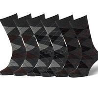 Easton Marlowe Men's Classic Cotton Argyle Dress Socks - 6pk #2-11, Charcoal - 43-46 EU shoe size
