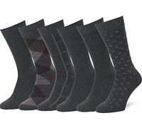 Easton Marlowe Men's Classic Subtle Pattern Dress Socks - 6pk #4-6, Charcoal - 43-46 EU shoe size