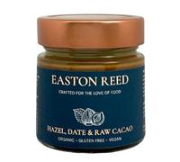 Easton Reed Organic Hazelnut Spread with Dates & Raw Cacao, 70% Hazelnut Content, Vegan Chocolate Spread Alternative, No Added Sugar & Palm Oil Free, Superfood with cocoa Nibs crunch, Gourmet Jar 200g