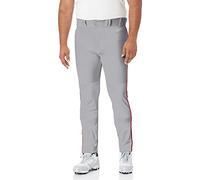 Easton Rival+ Baseball Pant | Full Length/Semi-Relaxed Fit | Adult Sizes | Solid & Piped Options Grey/Red