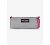 Eastpak Benchmark Single Pencil Case - Compact Zipped Stationery Pouch with Large Main Compartment, 6 x 20.5 x 7.5 cm - Kontrast Grey Pink