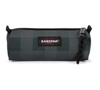 Eastpak Benchmark Single Pencil Case - Compact Zipped Stationery Pouch with Large Main Compartment, 6 x 20.5 x 7.5 cm - Checker Grey