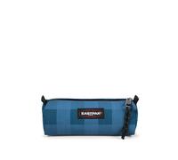 Eastpak Benchmark Single Pencil Case - Compact Zipped Stationery Pouch with Large Main Compartment, 6 x 20.5 x 7.5 cm - Checker Blue