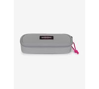 Eastpak Oval Single Pencil Case - Organised Stationery Pouch with Internal Compartments and Zip Pocket, 5 x 22 x 9 cm - Kontrast Grey Pink