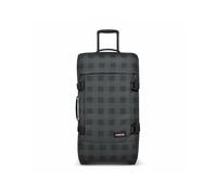 Eastpak Tranverz M Suitcase - Medium Travel Luggage with TSA Lock, Dual Compartments and Compression Straps, 78 L Capacity, 67 x 35.5 x 30 cm - Checker Grey
