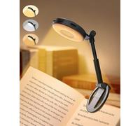 EastPin Book Light for Reading in Bed: Rechargeable 18 LED Clip on Reading Light with Timer & Memory, Eye-Caring 3 Color Temperature Stepless Dimming Kids Night Reading Lamp Book Lover Gifts for Women