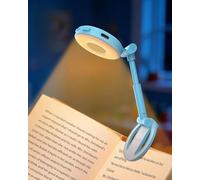EastPin Book Light Gifts for Men: 18 LED Rechargeable Reading Light Clip on Books with Timer & Memory, 3 Lighting Modes Stepless Dimming Portable Night Reading Lamp for Travel Home Office Gadget, Blue
