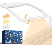 EastPin Neck Reading Light for Books in Bed, Night Rechargeable Book Light | 3 Colours Stepless Dimming 140° Wide Beam Neck Light for Knitting Crafting Crocheting Mothers Day Gifts for Mum, White